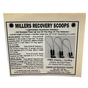 C&M Millers Recovery Scoops Print Ad Vintage 80s Metal Detecting Morgantown PA